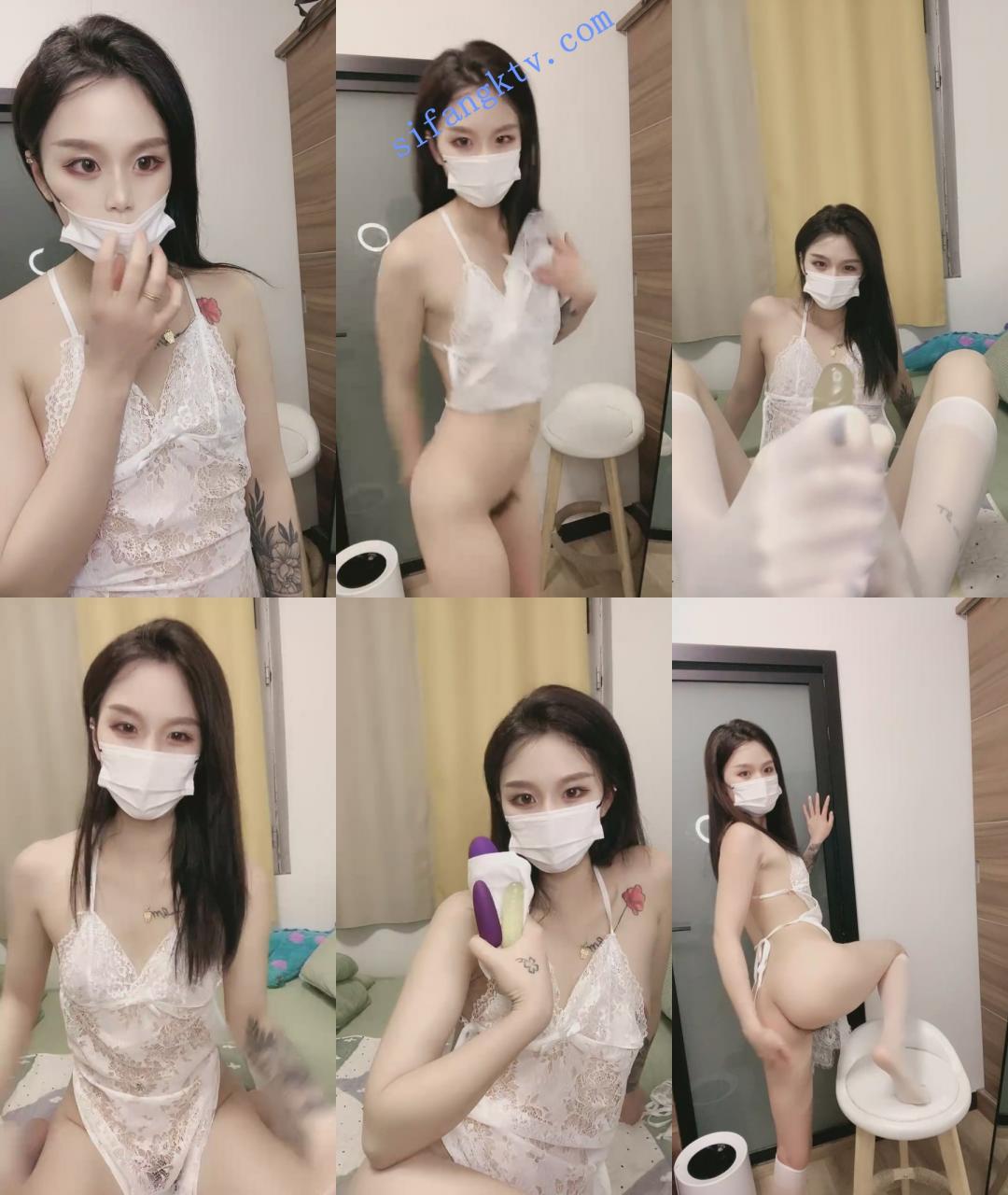 口罩妹 猪猪猪猪哈哈 鲍鱼肥嫩 双道具自慰 微微呻吟声 图 02