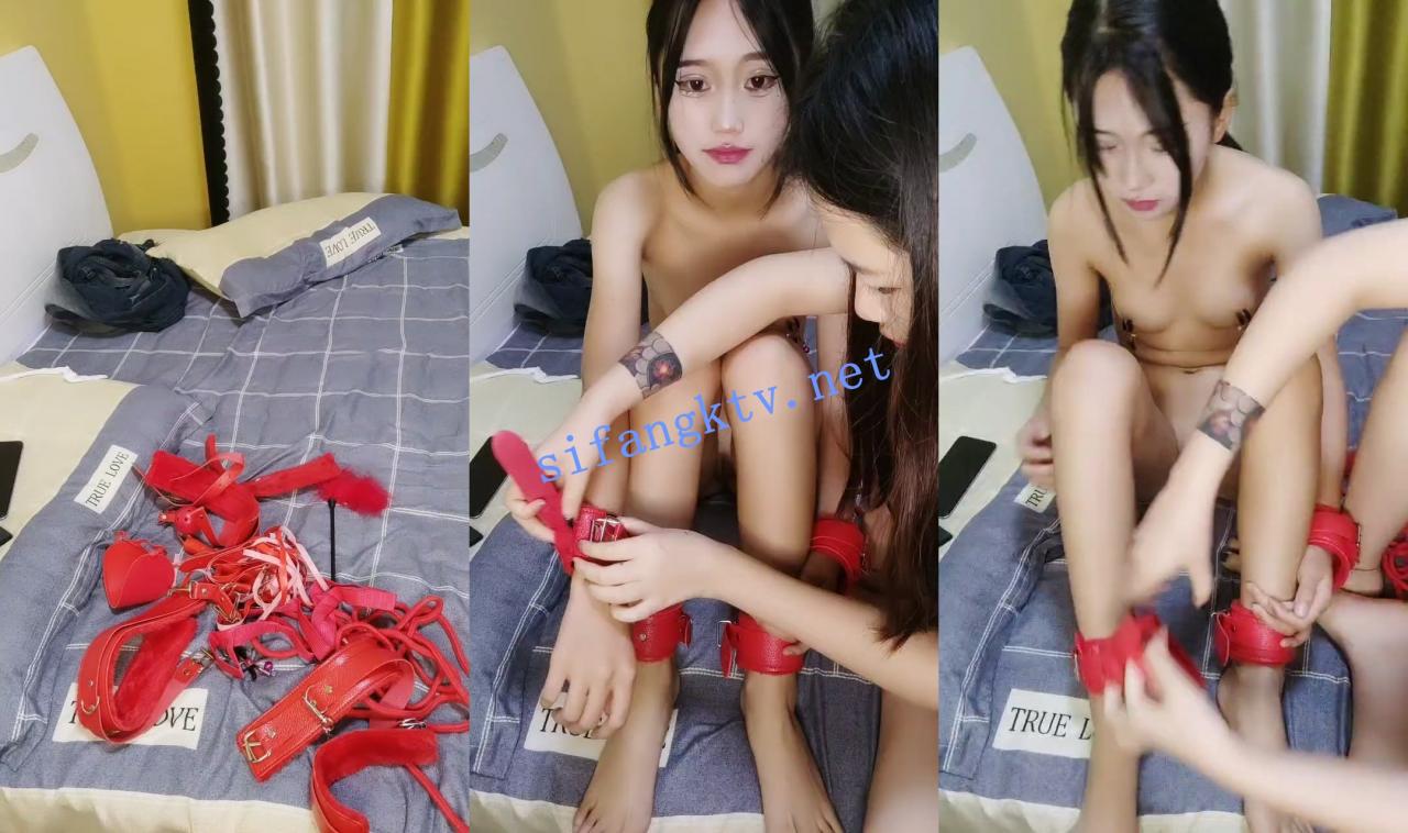 ⭐两姐妹SM捆绑式互动 大一姐妹 无毛小穴自慰~爽到爆炸! 图 05