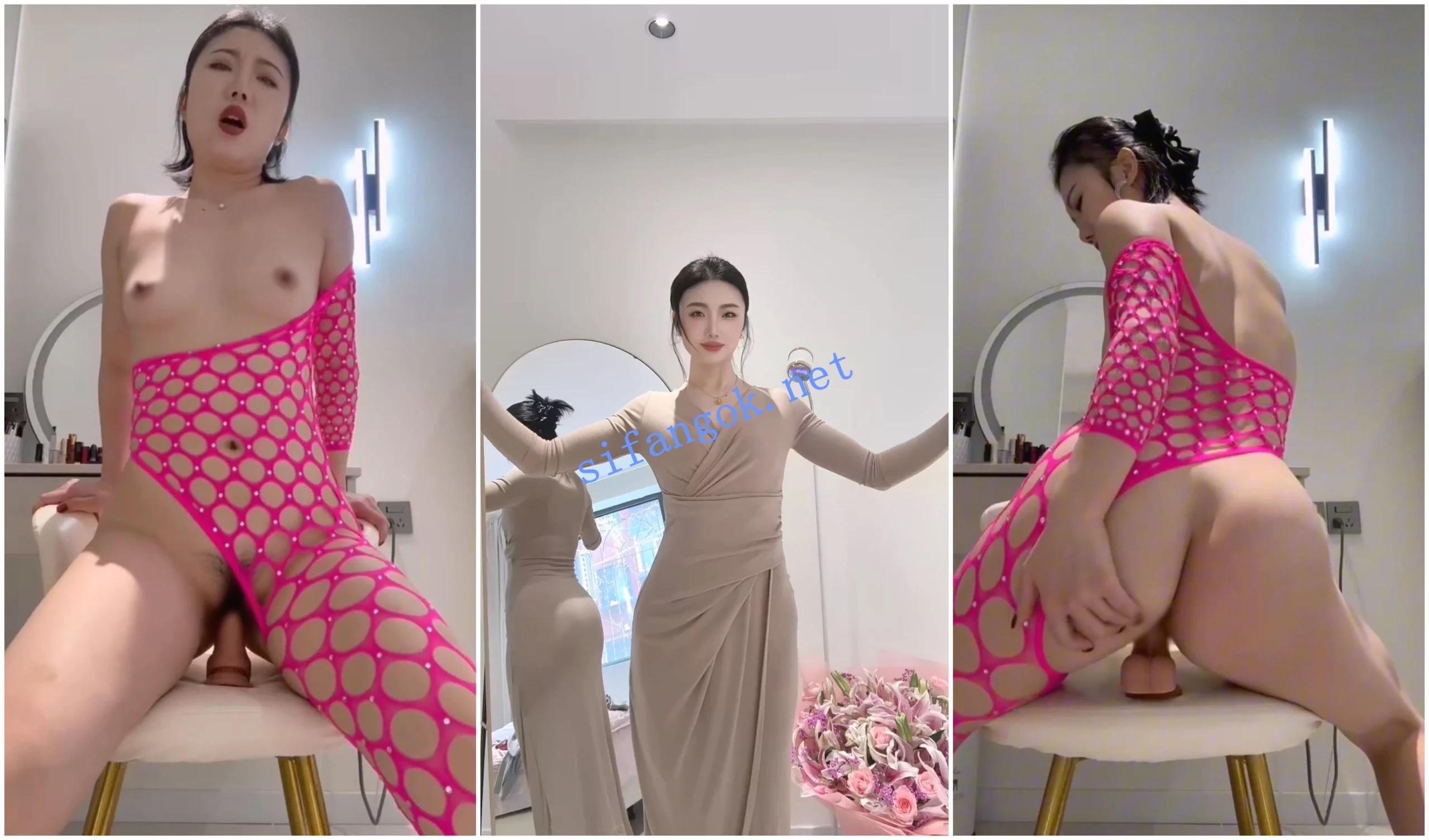 抖音福利 健身瑜伽裤少妇 彤宝/美式加满 脸穴同框自X 图 02
