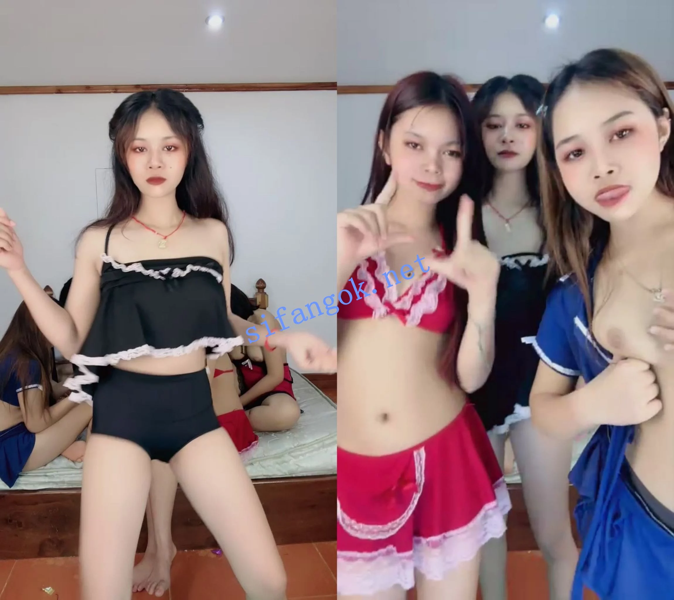主播!! 【东南亚大舞台 】5个美女各种叠罗汉互动表演2 图 02